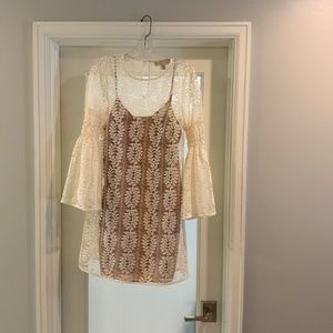 Michael Kors Lace Overlay Slip Dress, Size S
